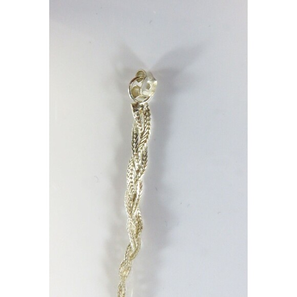 Vintage Woven Sterling Silver Link Chain Earrings 925 Italy 1 1/2" Drop - Picture 7 of 9